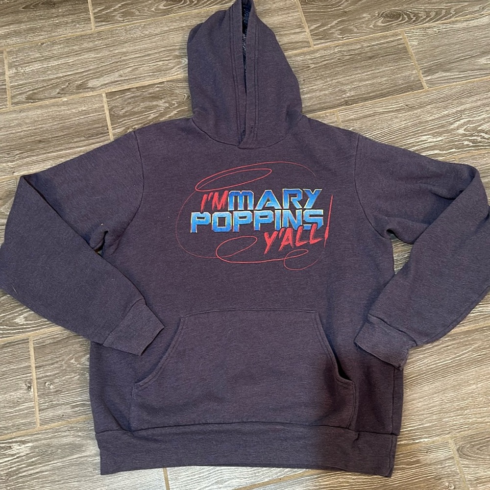 Unisex Guardians of the Galaxy Yondu quote Mary Poppins navy hoodie size medium